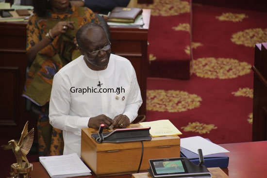 Finance Minister, Ken Ofori-Atta presenting the 2019 Budget Statement Thursday morning. PICTURE BY EMMANUEL ASAMOAH ADDAI
