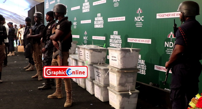 NDC Congress: Armed police guard ballot boxes 