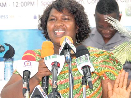 Supt. Mrs Evelyn Borbor, the National Coordinator, Domestic Violence and Victim Support Unit (DOVVSU), addressing participants in the ceremony. Picture: EDNA ADU-SERWAA
