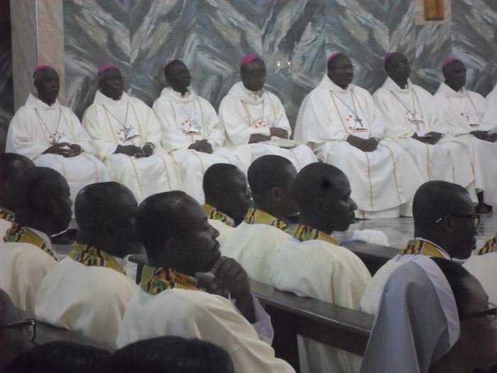 Catholic bishops at the conference with Archbishop Palmer-Buckle seated fifth from the left.