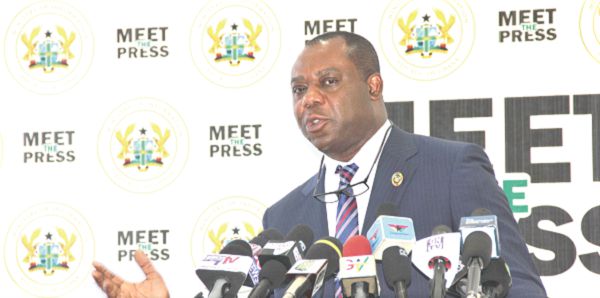  Dr Matthew Opoku Prempeh, the Minister of Education, delivering his address at the meet-the-press series. Picture: EDNA ADU-SERWAA