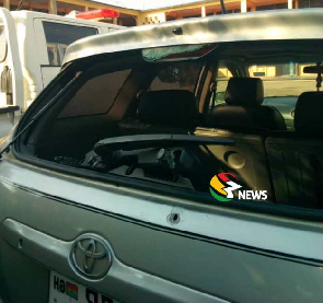 The bullet shattered the car’s windscreen