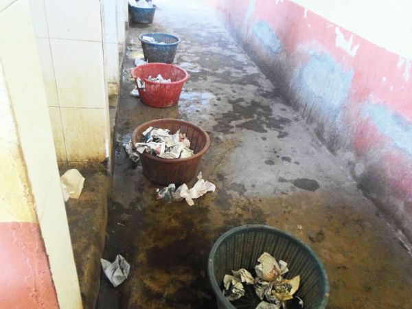 Inside the Chiraa Station public toilet in Sunyani.