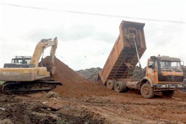  Road construction at Oti landfill