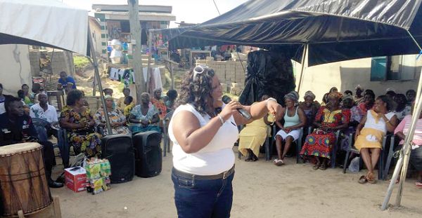 Madam Elizabeth Koomson  speaking at the forum