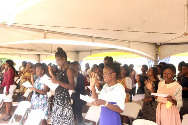 • Students taking the matriculation oath 