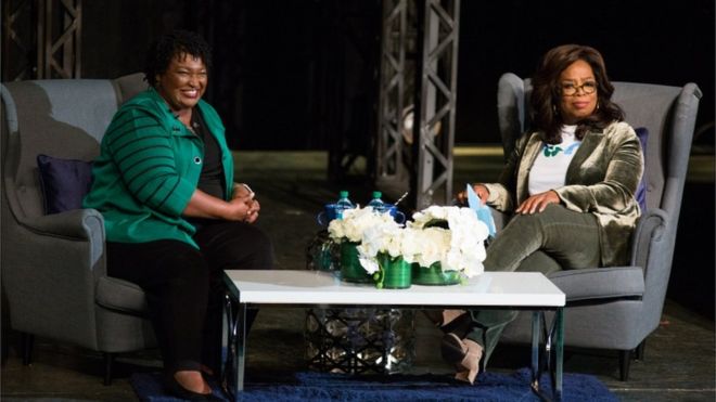 Media mogul Oprah Winfrey travelled to Georgia to campaign with Stacey Abrams ahead of the mid-term election