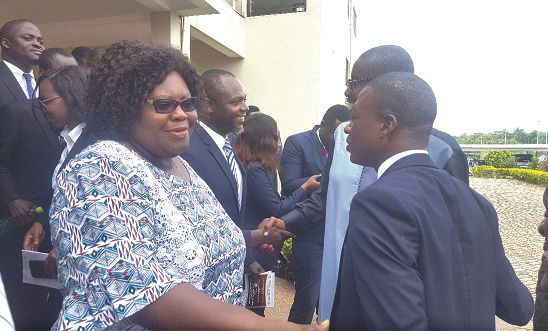  Prof. Henrietta Mensa-Bonsu (left) having a chat with some law students after the event