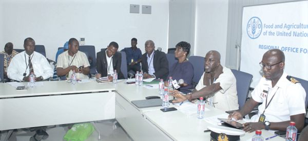  Baba Soumare (2nd right), Regional Manager for Central and West Africa of the FAO, addressing the participants at the event. Picture: GABRIEL AHIABOR