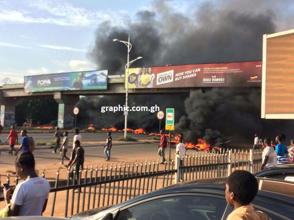 Police clash with Adentan highway protesters
