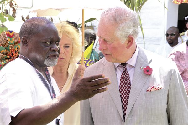  Boxing legend Azumah Nelson interracting with Prince Charles