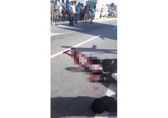 The deceased after the accident