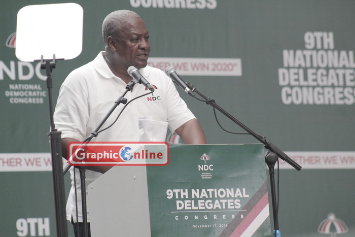 Ex-President John Mahama addressing the congress