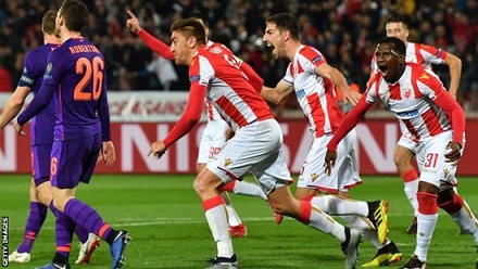 Red Star Belgrade goalscorer Milan Pavkov was one of several changes to the side who were defeated 4-0 at Anfield in October