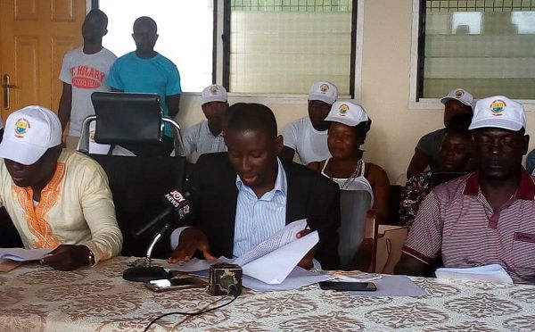 Mr Abawana addressing the press conference
