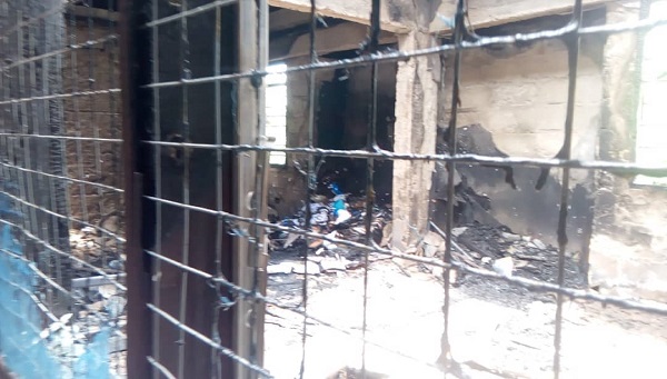 A section of the burnt offices