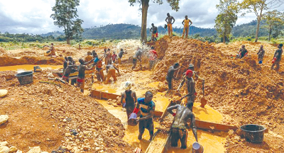 Some Ghanaians engaging in illegal mining