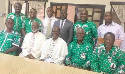 Archbishop Charles Gabriel Palmer-Buckle (seated 2nd left) and Archbishop Mathias Kobina Nketsiah (seated 3rd left) with some member of the National Executive Committee