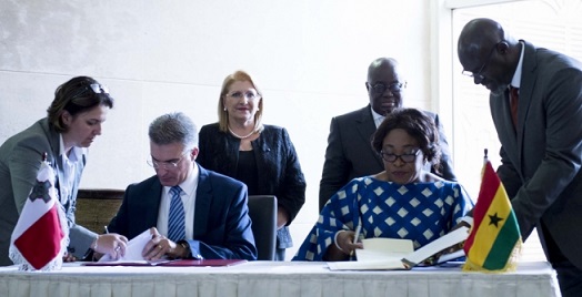 President Marie Louise Coleiro Preca was on a State visit to Ghana in July 2017, accompanied by a trade delegation