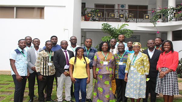 Training participants in a group photo with Director, Dr Denton and some staff of UNU-INRA