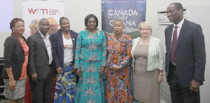 Mrs Barbara Oteng-Gyasi (4th left), Rev. Joyce Aryee (3rd right) and Ms Heather Cameron (2nd right) with other dignitaries at the workshop