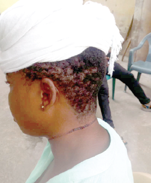 Ms Adwoa Ataa suffered lacerations on her neck