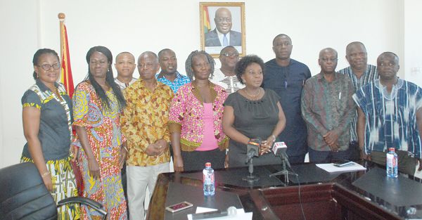 Madam Cecilia Abena Dapaah (fifth from right) with the GASSLIP committe members