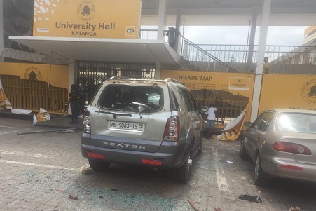 KNUST Demo: Military, Police deployed following destruction of vehicles, property
