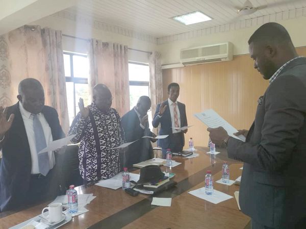  Some of the members of the audit committee being sworn into office