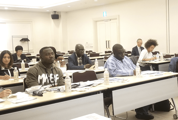 Some journalists being briefed about the city during the 2018 Ministerial Meeting on TICAD