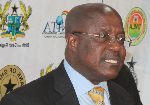 Prof. Kenneth Agyemang Attafuah, Executive Secretary, National Identification Authority, addressing the press conference in Accra. Picture: ELVIS NII NOI DOWUONA