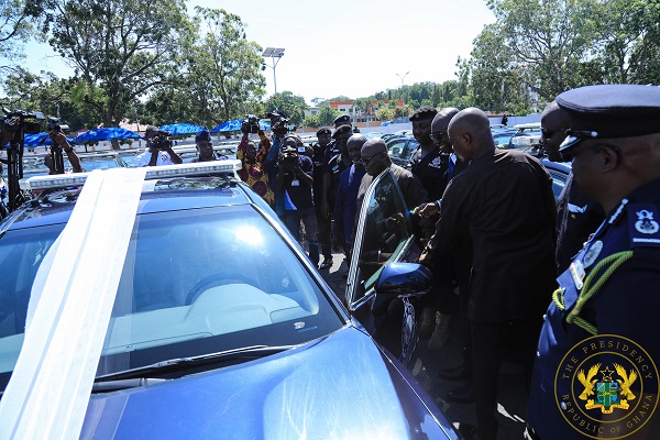 President Akufo-Addo inspecting the vehicles