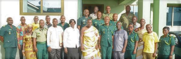  Mr Kwame Asuah Takyi (arrowed) and some senior officers of the service