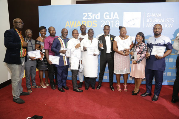 The award winners from the Graphic Comm Group Limited. PICTURES BY EMMANUEL ASAMOAH ADDAI