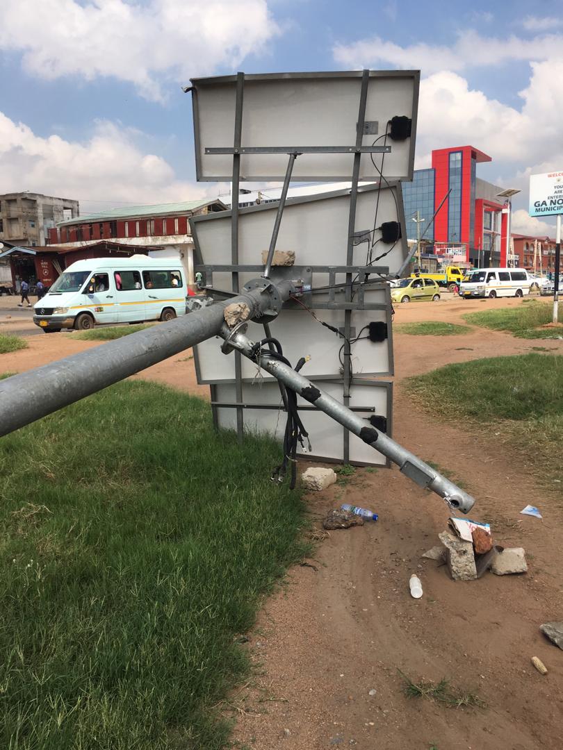 Achimota traffic light solar system knocked down
