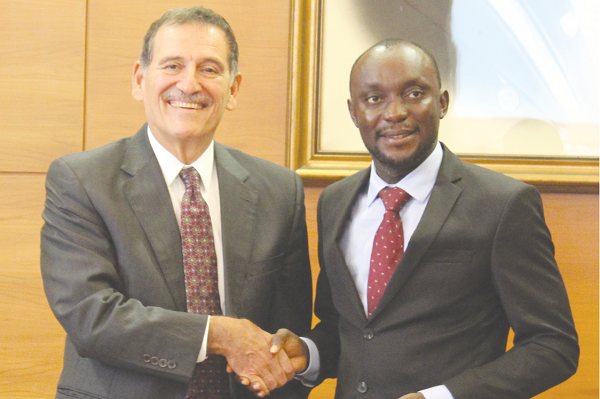Mr Agyemang with the Rector of Koc University after signing the MoU.