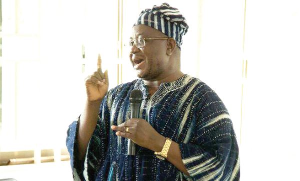 Mr Felix N. Darimaani, the National Coordinator of the Savannah Agricultural Productivity Improvement Project addressing the stakeholders