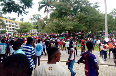 Students demonstration at the  KNUST campus