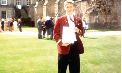  lain Walker, the High Commissioner at age 17, when he received his Gold Award at HolyRood Palace, Edinburgh