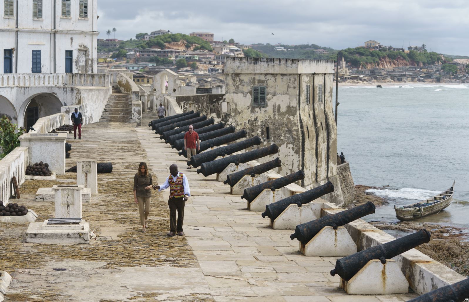 Melania Trump being taken around the Cape Coast Castle by a tour guide in the picture below. Photo credit: Reuters