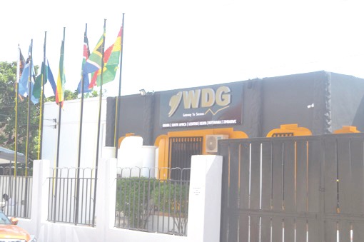Front view of the offices of the World Drive Ghana Limited
