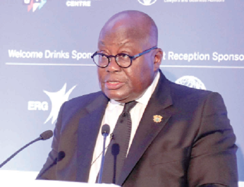 President Akufo-Addo speaking at the Financial TImes Africa Summit