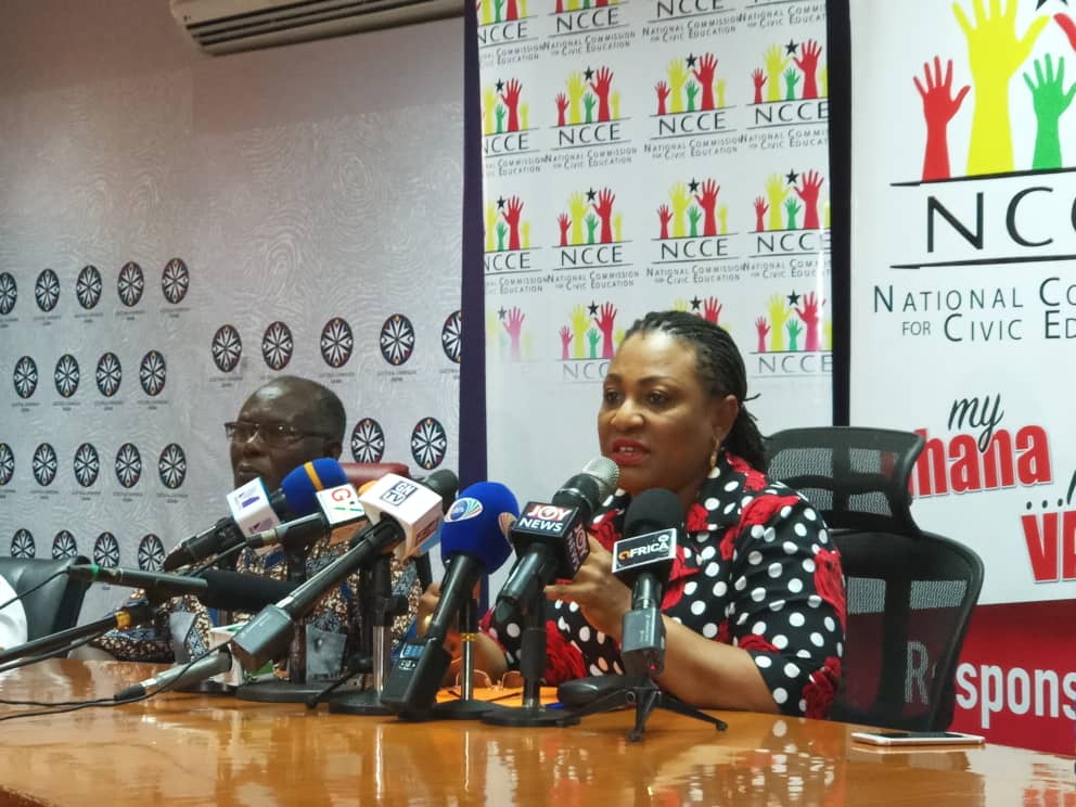 Ms Josephine Nkrumah addressing the press conference.