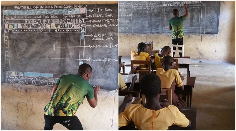 Teacher Akoto in action