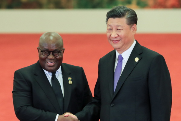 President AKufo-Addo with President Xi Jinping of China.