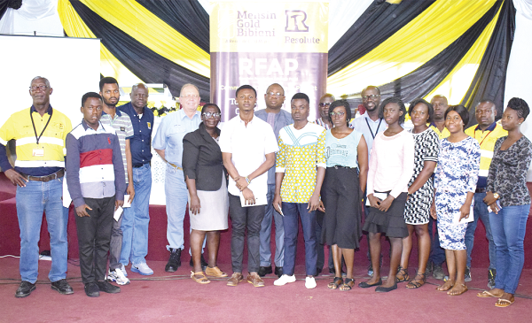 Officials of Mensin Gold and the beneficiaries