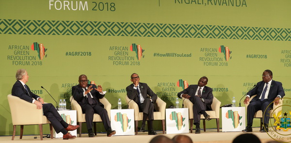 President Akufo-Addo in a panel discussion with the President of Rwanda, the deputy President of Kenya, and the Prime Minister of Gabon