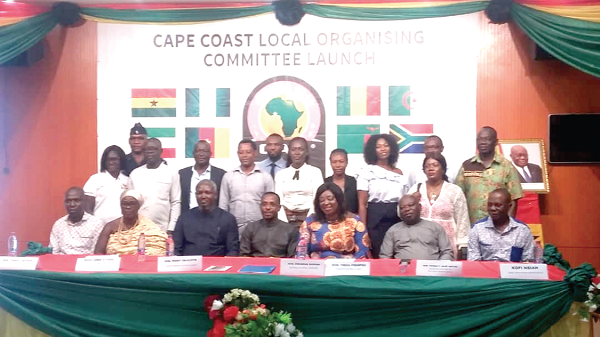 Members of the LOC with Mr Pery Okudzeto (seated 3rd left), Mr Freda Prempeh (seated 4th left) and other officials after the inauguration
