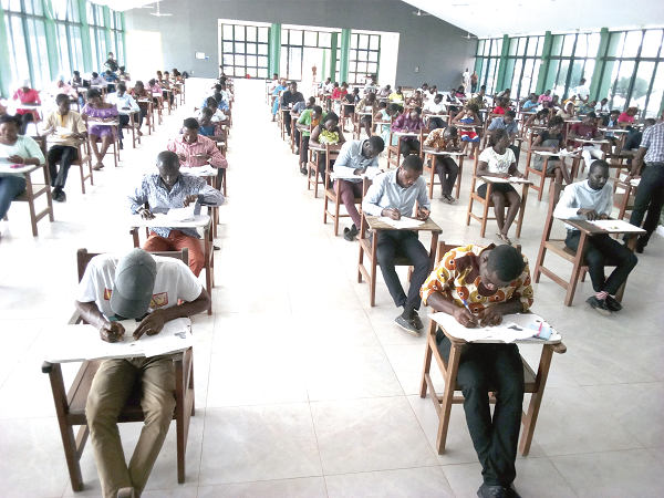 Some of the candidates writing the Essential Skills Paper. Picture: JENNIFER ANSAH