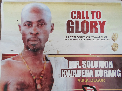 The funeral poster of Solomon Kwabena Korang